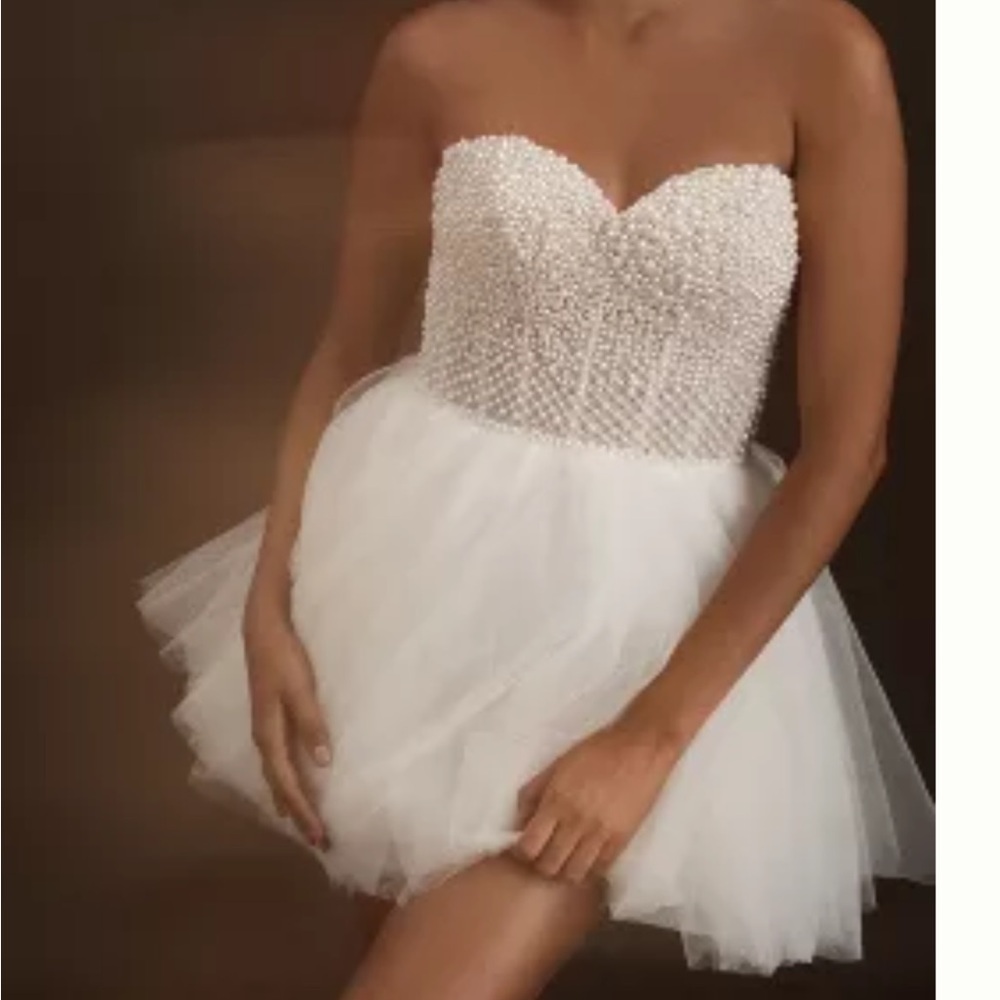 NWT, Anthropologie WTOO Strapless Embelished corset mini dress